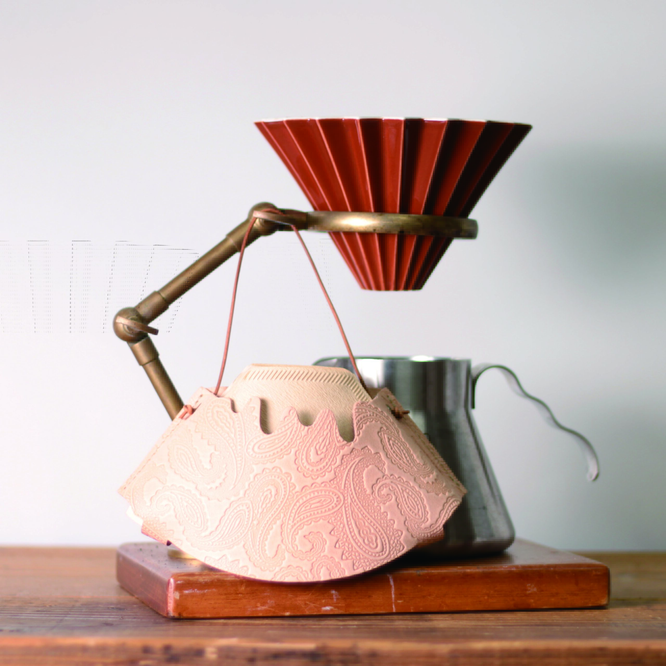 ペイズリー柄レザーコーヒーフィルターホルダーFUJISAN